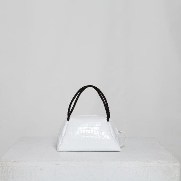 Maryam Nassir Zadeh Sun Purse White Croc Size OS NWT - Picture 1 of 6